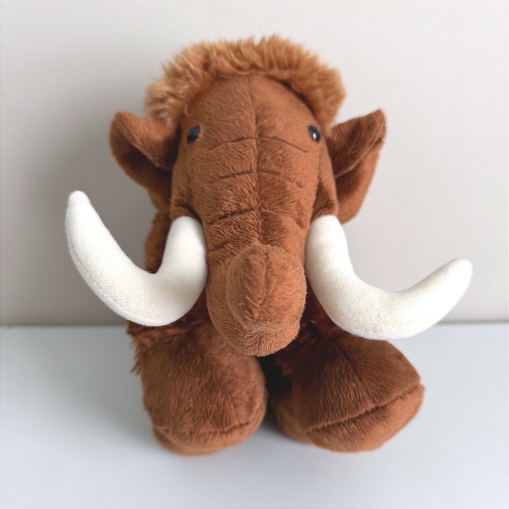 Nature Planet Woolly Mammoth Plush Brown Stuffed Animal Prehistoric 10 inch